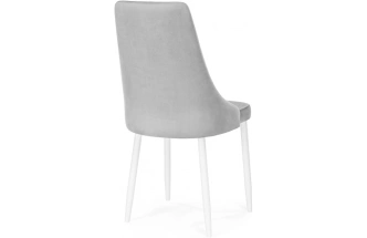 Стул Кора, мягкий, светло-серый / белый
