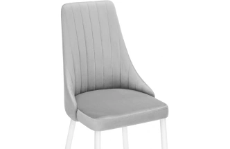 Стул Кора, мягкий, светло-серый / белый