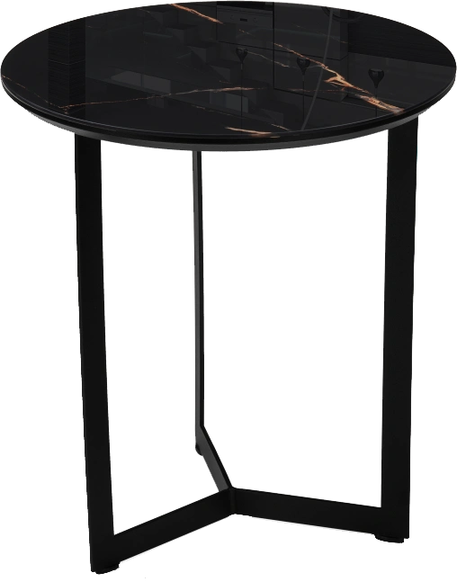 Журнальный стол Роб D-450, стекло, обсидиан, каркас черный