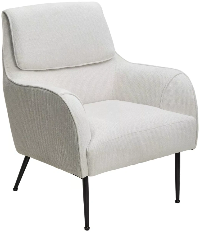 Стул-кресло Magda, Cato-01 белый, ткань, черный каркас