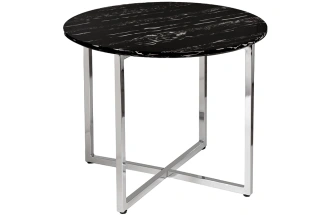 Журнальный стол 30B-85521, 60x60x48, МДФ с полимерным покрытием, черный мрамор / хром 