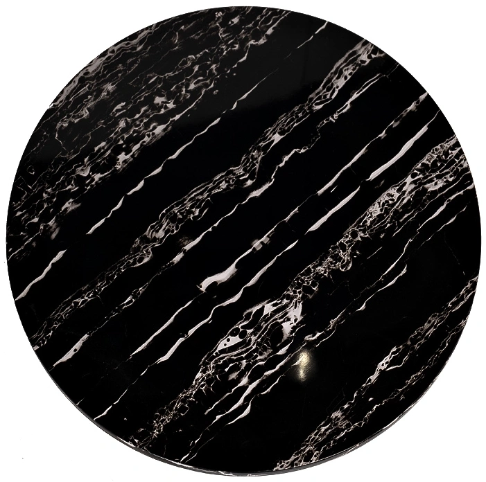 Журнальный стол 30B-85521, 60x60x48, МДФ с полимерным покрытием, черный мрамор / хром 