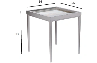 Журнальный стол Mirage, 56x56x61, МДФ, хром