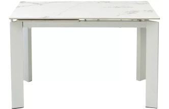 Кухонный раздвижной стол Corner 120, gloss golden jade solid ceramic / white
