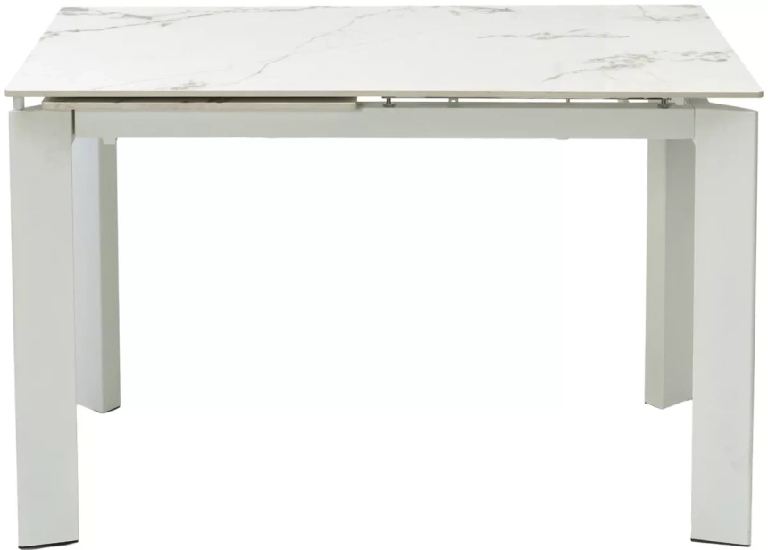 Кухонный раздвижной стол Corner 120, gloss golden jade solid ceramic / white
