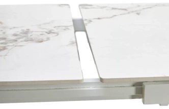 Кухонный раздвижной стол Corner 120, gloss golden jade solid ceramic / white
