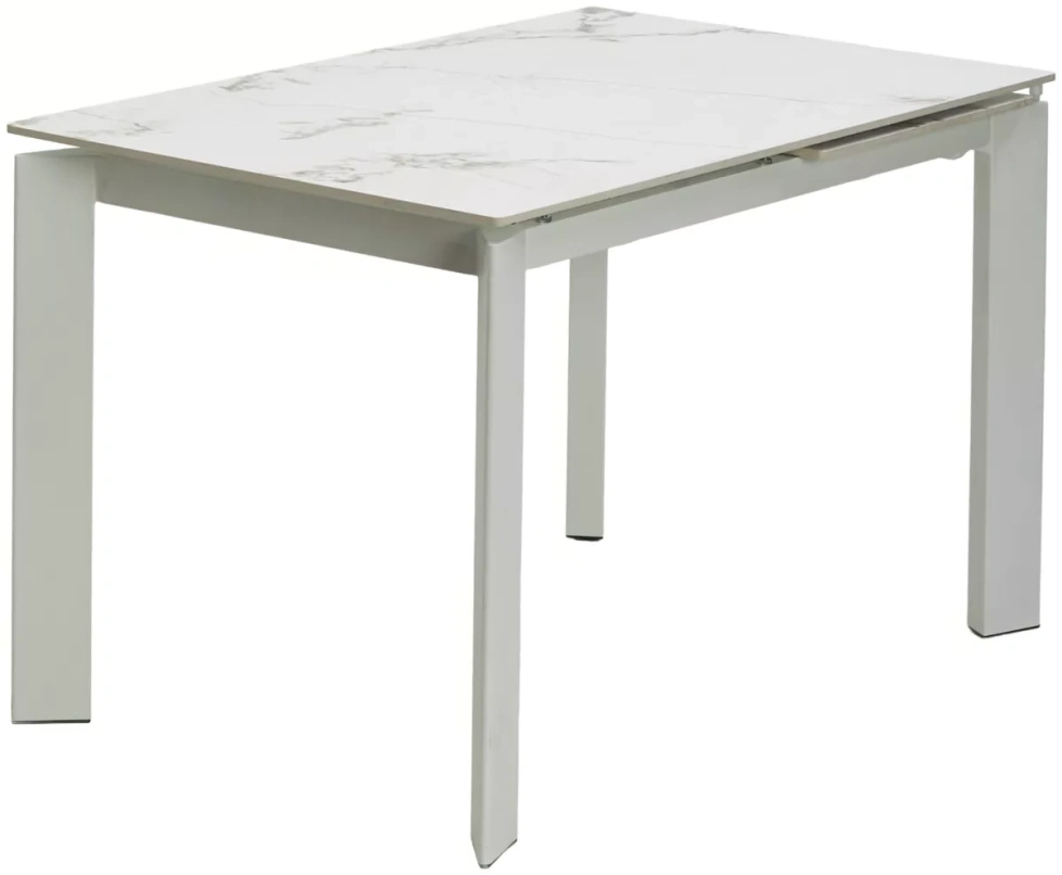 Кухонный раздвижной стол Corner 120, Gloss Golden Gade Solid Ceramic, White