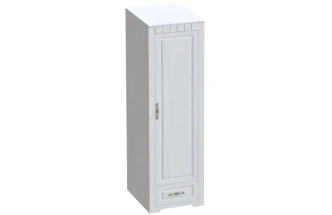 Шкаф однодверный Прованс, распашной для одежды, бодега белая / патина премиум