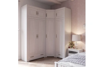 Шкаф однодверный Прованс, распашной для одежды, бодега белая / патина премиум