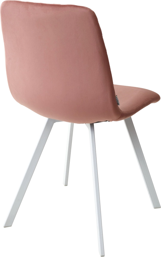 Стул Daiquiri, мягкий, Bluvel-52 Pink, белый каркас, велюр