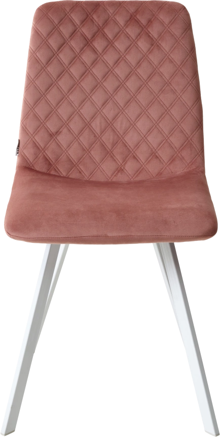 Стул Daiquiri, мягкий, Bluvel-52 Pink, белый каркас, велюр