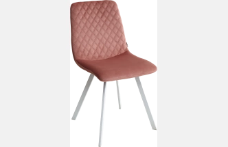 Стул Daiquiri, мягкий, Bluvel-52 Pink, белый каркас, велюр