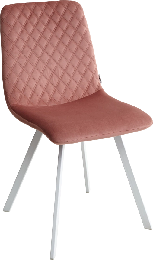 Стул Daiquiri, мягкий, Bluvel-52 Pink, белый каркас, велюр