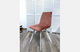 Стул Daiquiri, мягкий, Bluvel-52 Pink, белый каркас, велюр