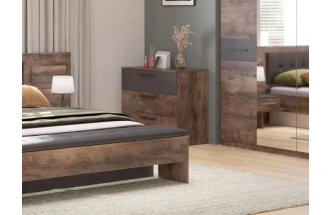 Комод Глазго, с тремя ящиками, металл бруклин / таксония