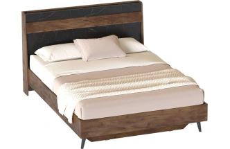 Кровать Браун, двуспальная, таксония / мрамор неро маркина