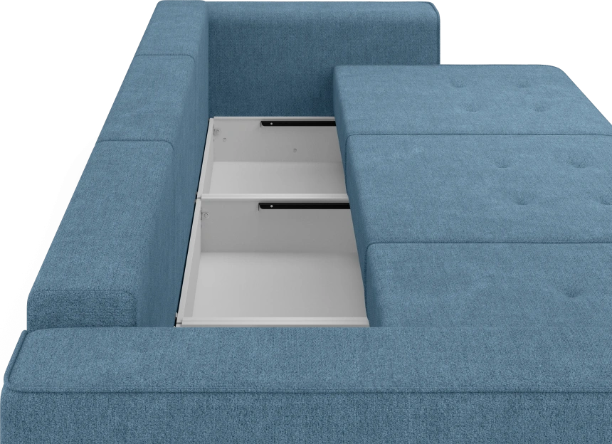 Диван угловой трехместный Венте, модель 035, Danco 796 (синий)