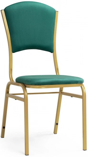Стул Арналд, на металлокаркасе, зеленый / золотой