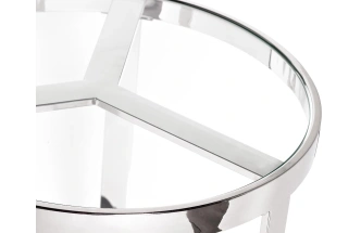 Журнальный стол 47ED-ET031, 50x50x55, стекло, прозрачный / хром