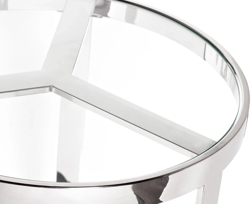 Журнальный стол 47ED-ET031, 50x50x55, стекло, прозрачный / хром