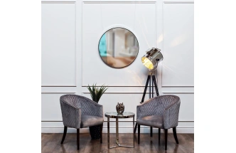 Журнальный стол 47ED-ET031, 50x50x55, стекло, прозрачный / хром