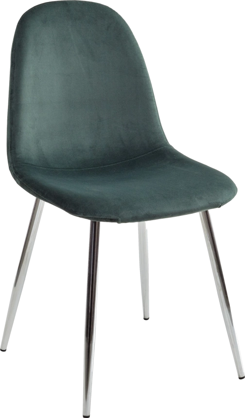 Стул Pescara, мягкий, UF910-14 Dark Green, велюр, хром каркас