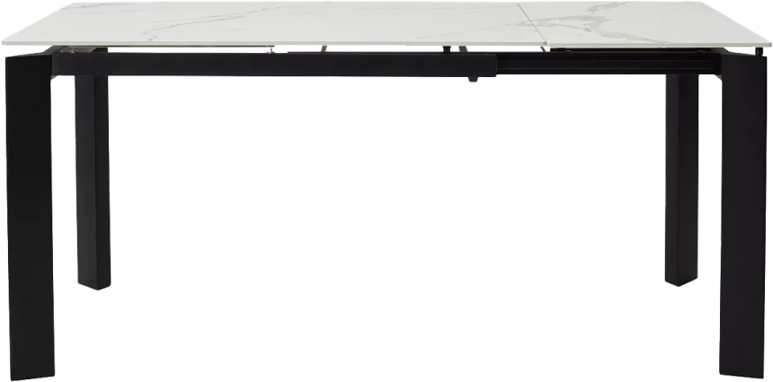 Кухонный стол раздвижной Corner 120, Gloss Statuario White Solid Ceramic, Black
