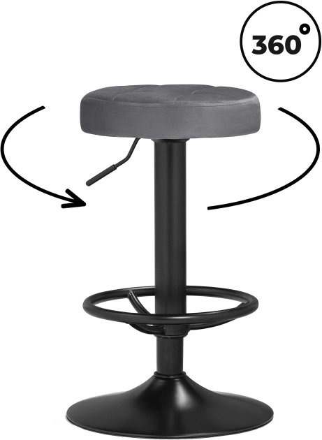 Барный табурет Marun, темно-серый / черный