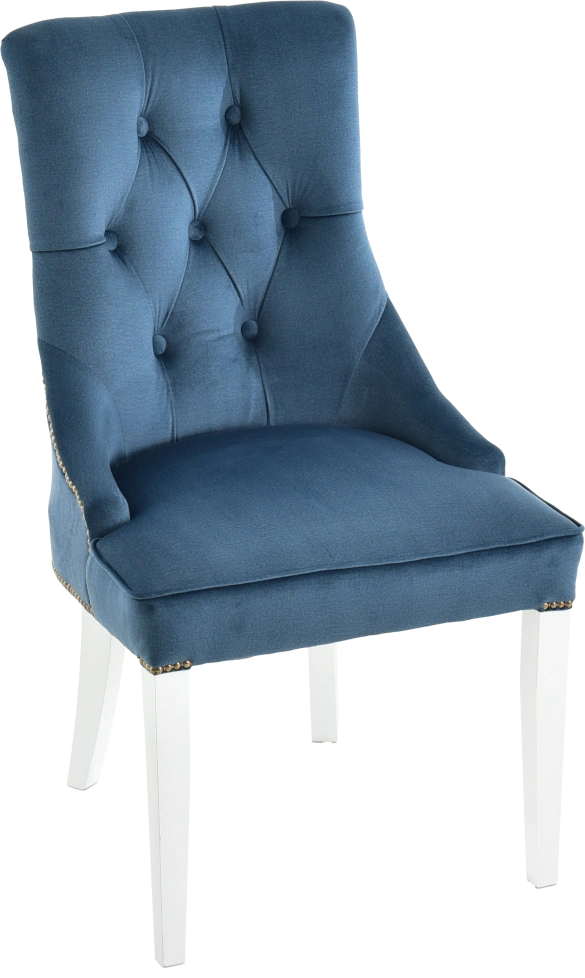 Стул Боска, мягкий, монолит аквамарин, велюр, каркас белый