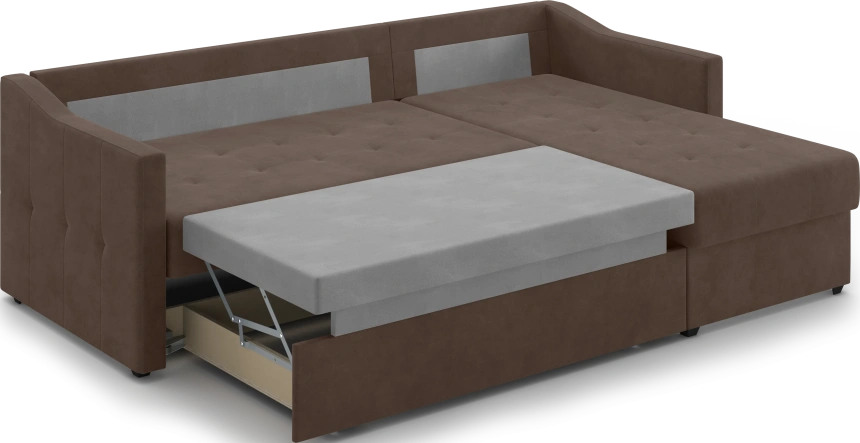 Диван угловой Бонд, модель 123, Ultra Chocolate (коричневый)