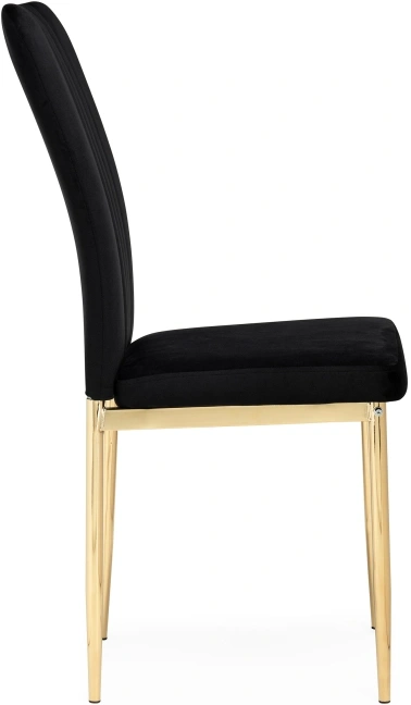 Стул на металлокаркасе Rek, мягкий, черный / золотой