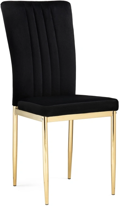 Стул на металлокаркасе Rek, мягкий, черный / золотой