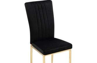 Стул на металлокаркасе Rek, мягкий, черный / золотой