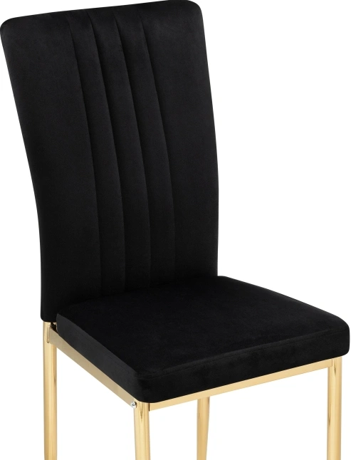 Стул на металлокаркасе Rek, мягкий, черный / золотой