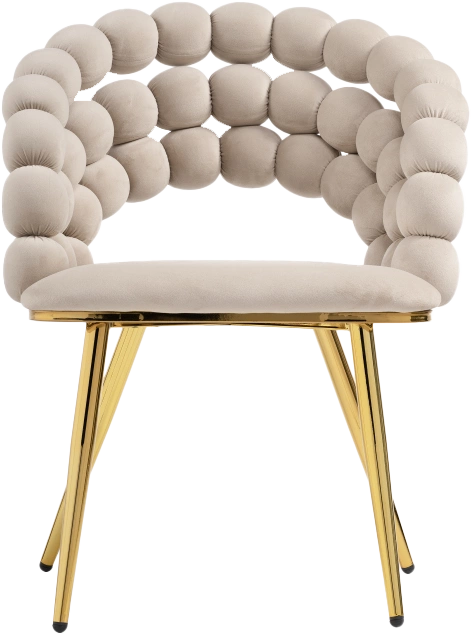 Стул Ball, дизайнерский, beige / gold