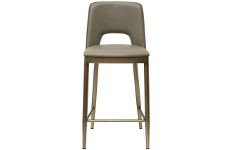 Барный стул 163YH-16574, экокожа, бежевый / бронза 