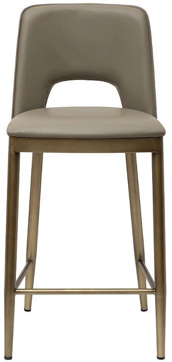 Барный стул 163YH-16574, экокожа, бежевый / бронза 