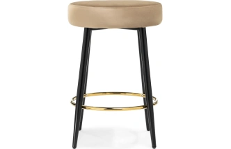 Полубарный табурет Plato, велюр темно-бежевый