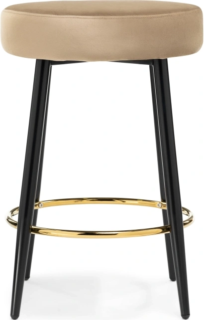 Полубарный табурет Plato, велюр темно-бежевый