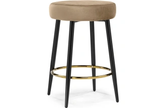 Полубарный табурет Plato, велюр темно-бежевый