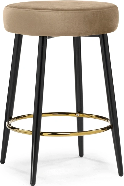 Полубарный табурет Plato, велюр темно-бежевый