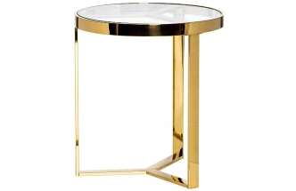 Журнальный стол 47ED-ET031GOLD, 50x50x55, стекло, прозрачный / золото 
