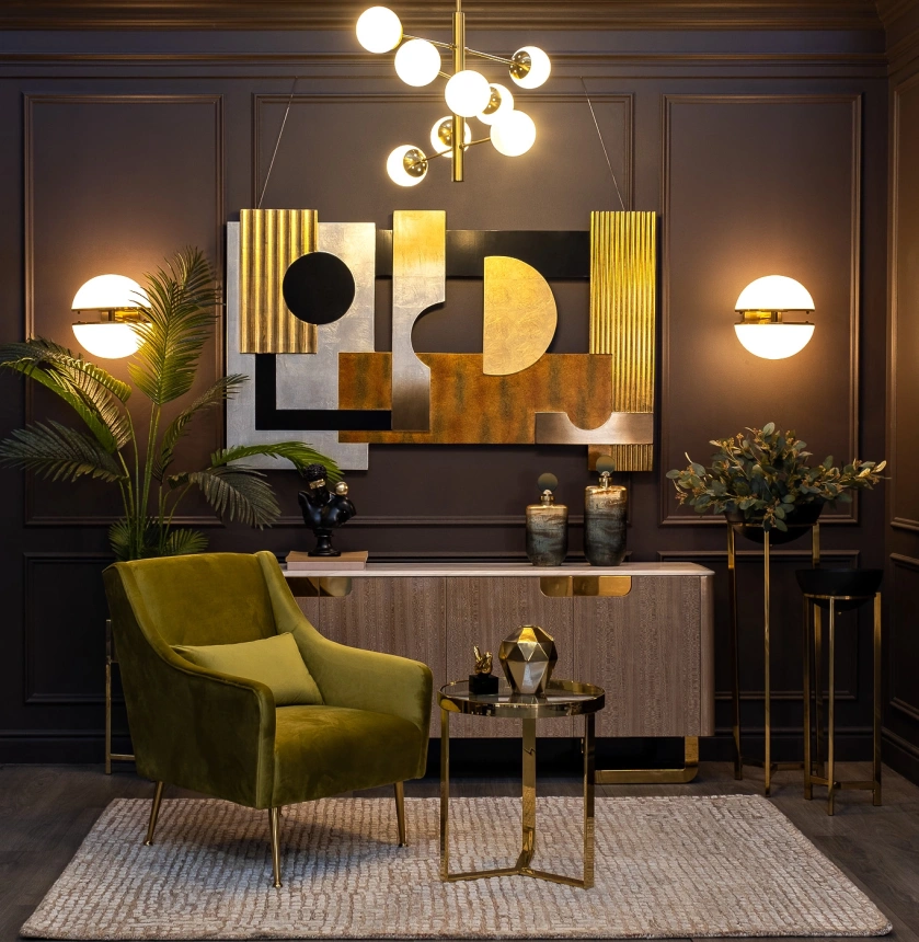 Журнальный стол 47ED-ET031GOLD, 50x50x55, стекло, прозрачный / золото 