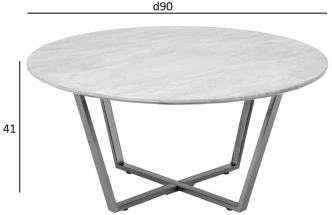 Журнальный стол 30B-85531, 90x90x41, МДФ с полимерным покрытием под мрамор, черный / хром