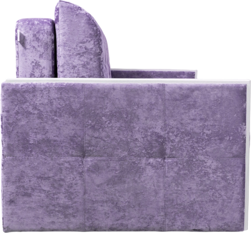 Диван прямой Адель 2, Plush purple velvet, декор Рамух белый