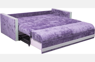 Диван прямой Адель 2, Plush purple velvet, декор Рамух белый