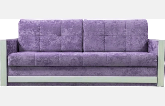Диван прямой Адель 2, Plush purple velvet, декор Рамух белый