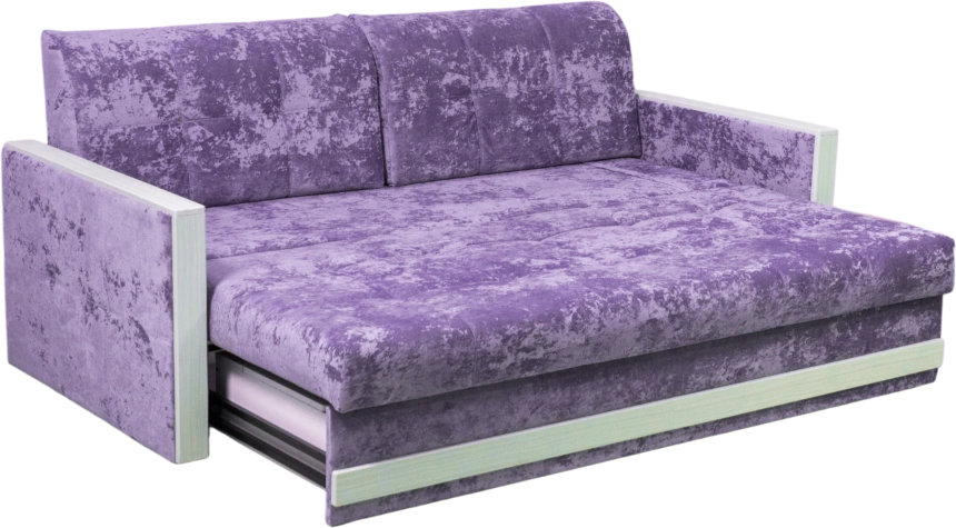 Диван прямой Адель 2, Plush purple velvet, декор Рамух белый