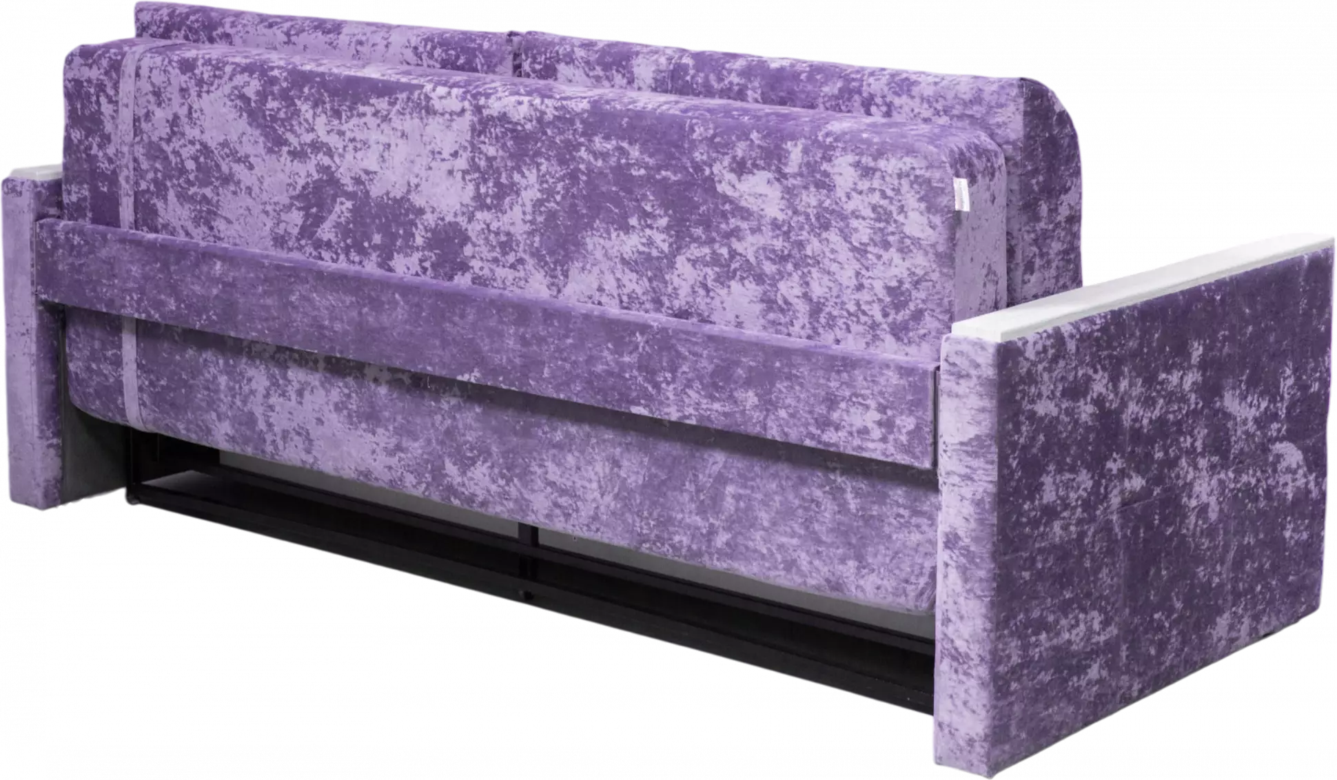 Диван прямой Адель 2, Plush purple velvet, декор Рамух белый