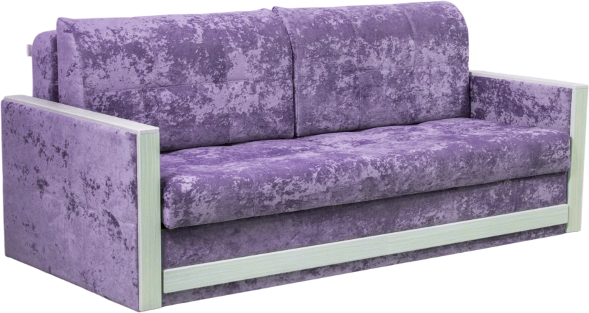 Диван прямой Адель 2, Plush purple velvet, декор Рамух белый